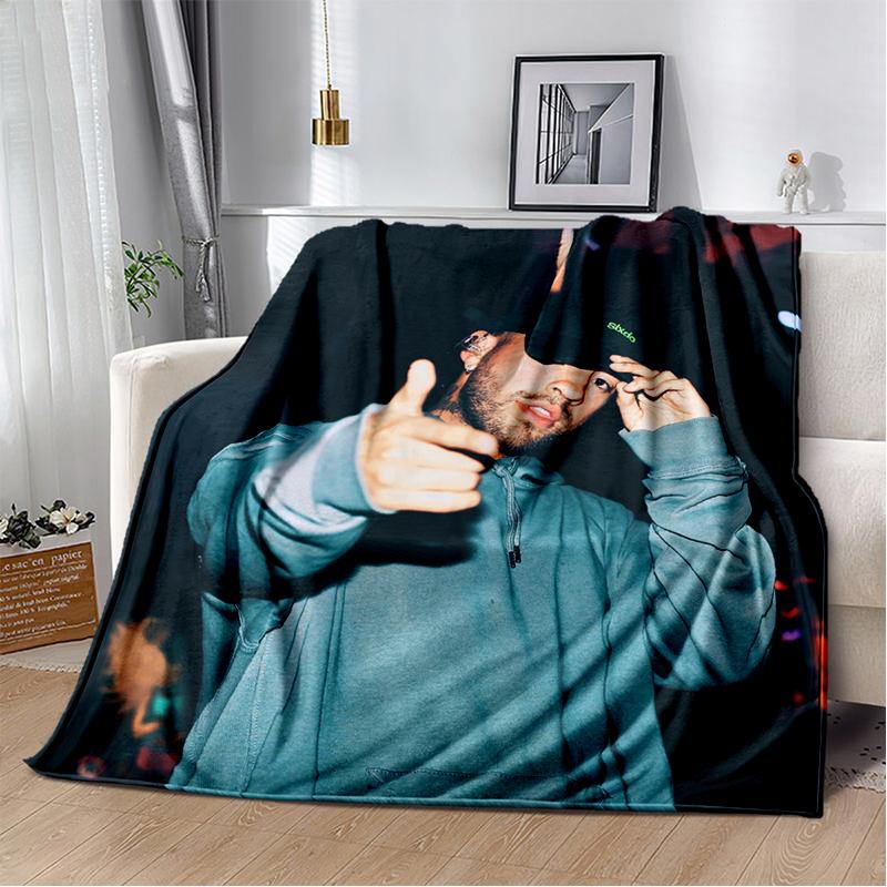 Miękki pluszowy koc 3D Feid Ferxxo Muzyka Hip Hop Pop, Koc flanelowy do salonu sypialni łóżka sofy piknikowy pokrowiec