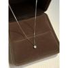 Used Single Natural Diamond Necklace K10 0.15CT