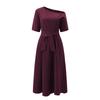 2023 Sommer Schräger Schulterkragen Träger Rock Taille Temperament Einfarbiges Kleid Damen