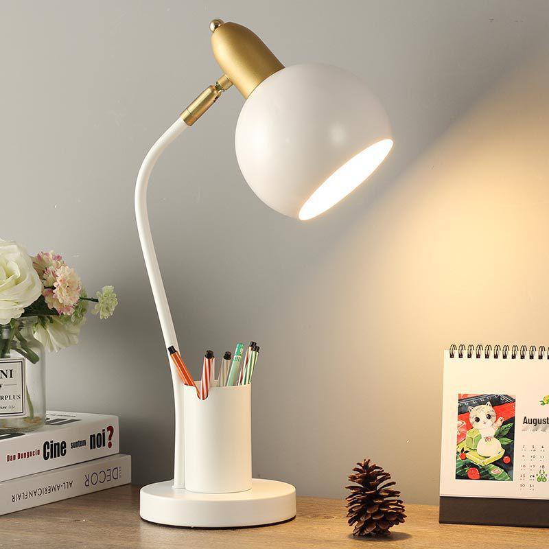 Nordic Creative Pen Holder Desk Lamp for Eye Protection and Bedroom/Study Use.