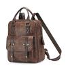 Vintage PU-Rucksack für Damen mit verstellbaren Trägern und Frontklappendesign Klassische Schultasche für Arbeit und täglichen Gebrauch
