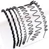 6pcs Fashion Metal Hair Band for Men Women Unisex Black Wavy Hair Head Hoop Band Sports Headband Hairband Hair Accessories Gifts
