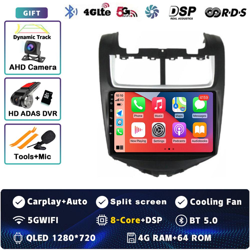 9" Android 14 Carplay Car Radio For Chevrolet Aveo 2014 - 2017 Multimedia Video Player Navigation GPS Stereo 2Din DVD 360 Camera