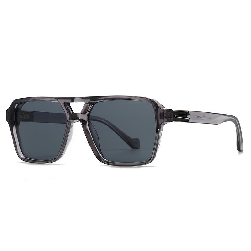 

New Fashion High Quality Double Bridges Square Sunglasses Women Retro Rivets Blue Shades Uv400 Men Outdoor Gradient Sun Glasses