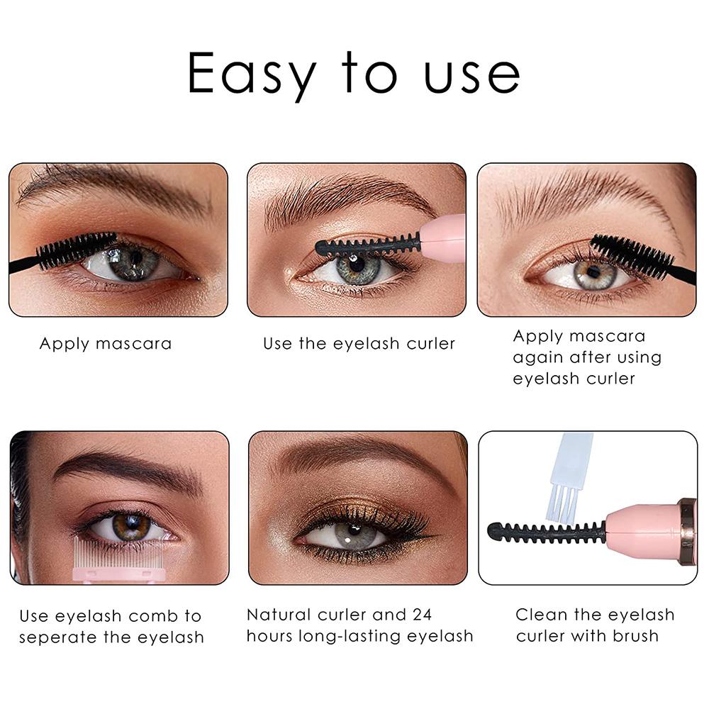 Heated Eyelash Curler Electric Heated Lash Curler 3 Temp Settings for Makeup Tools Natural Curl and Long Lasting Eyelashes