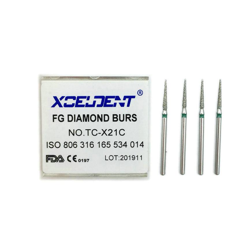 10 pçs dental diamante burs broca polimento suavização branqueamento grosso fg 1.6mm alta handpiece TC-X21C