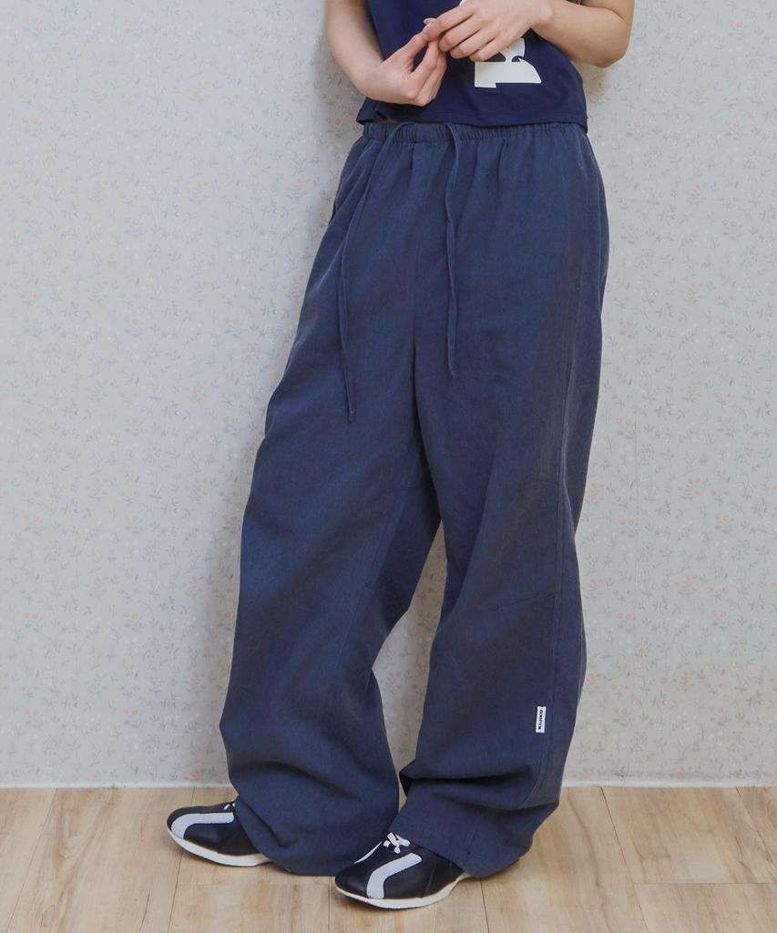 KIJIKO Ke613. Move Pigment Wide Pants Navy