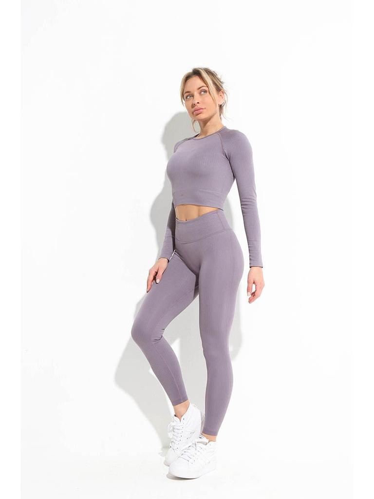 Seamless Women's Yoga Set: Long Sleeve Top & Tight Pants