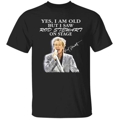 T-shirt Homme Noir Manches Courtes Rod Stewart Signé Toutes Tailles S-4XL