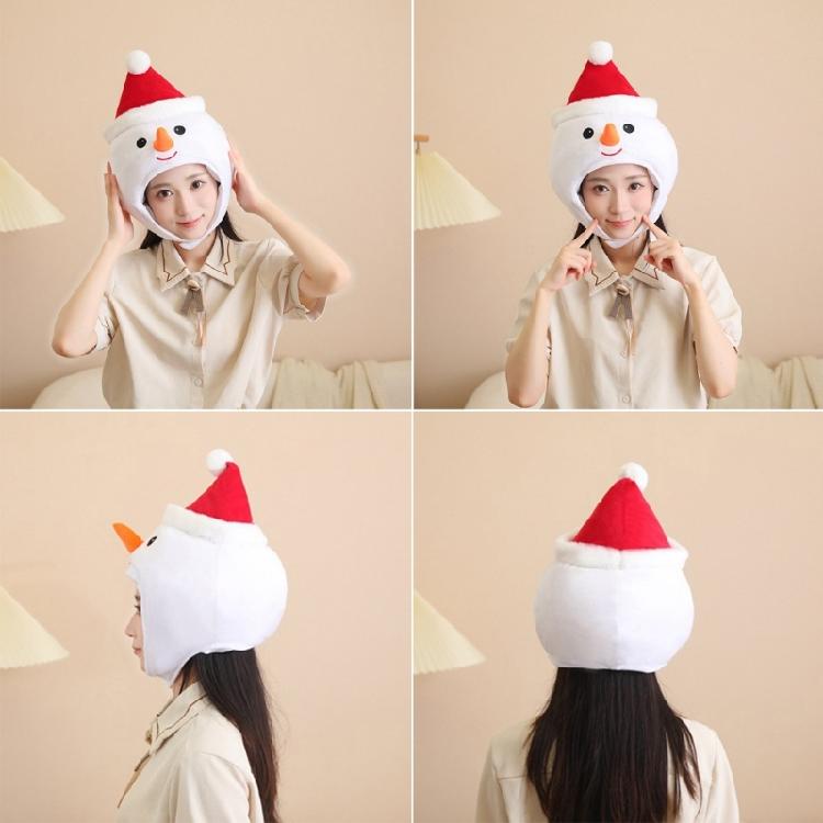 Plush Snowman Headgear Christmas Hat for Adults Warm Winter Festives Accessory Comfortable Santa Costume Headgear