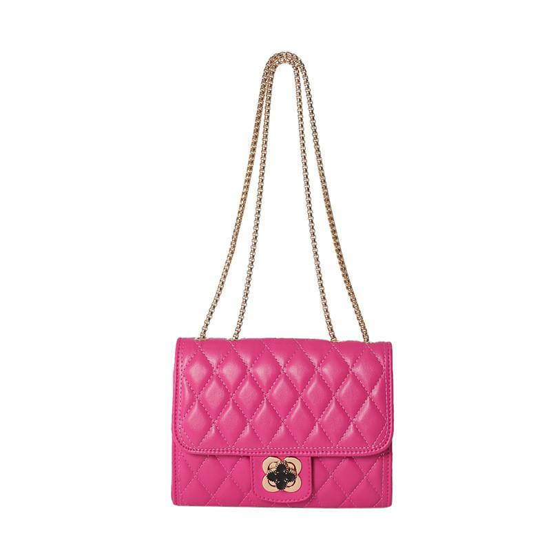 Trendy Urban Chic Small Pu Shoulder Bag With Chain Quilted Design For Women