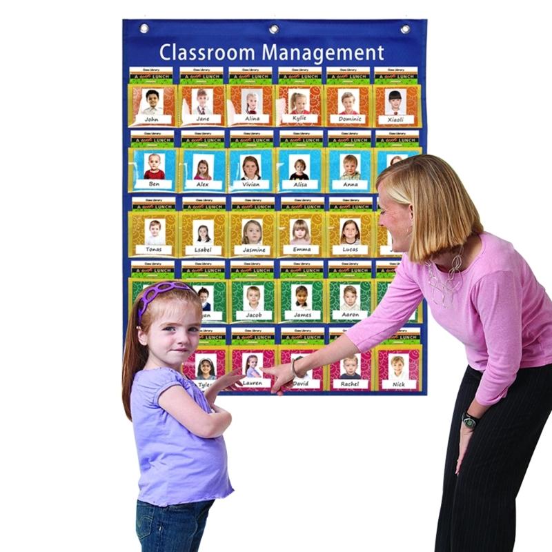 Classroom Management Pocket Chart Organization Center Pocket Chart for Preschool Homeschool, Back to School Supplies