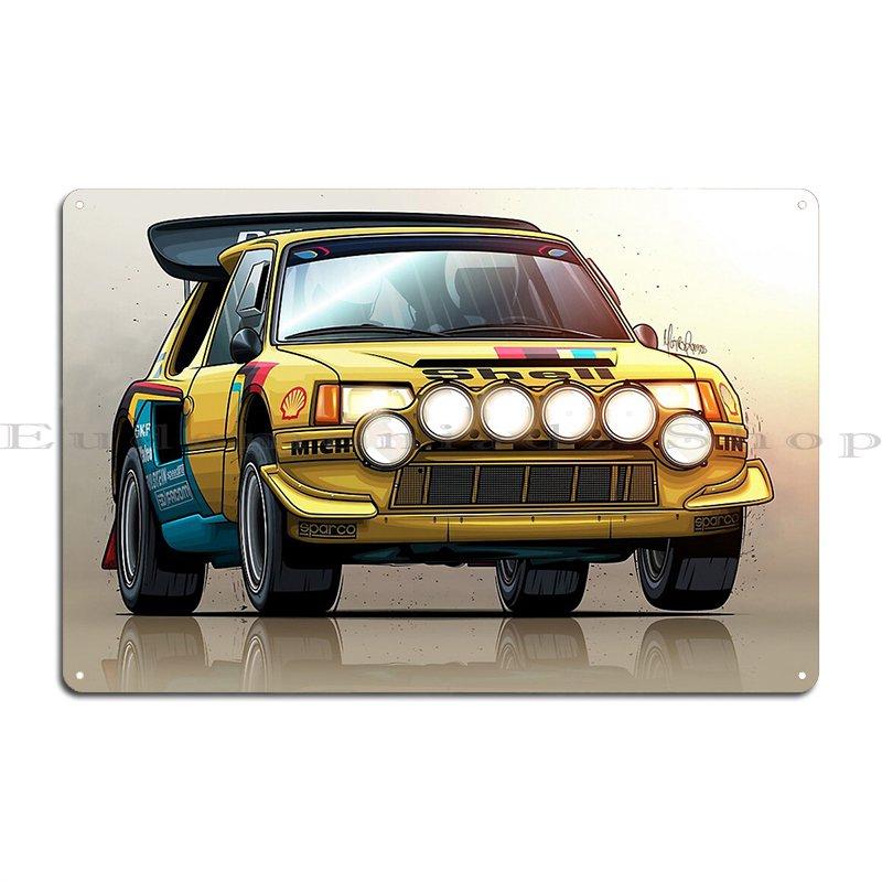 Rally 205 T16 Gruppe B Metallschild Vintage Garage Plaketten Wandbild Druck Wanddeko Blechschild Poster
