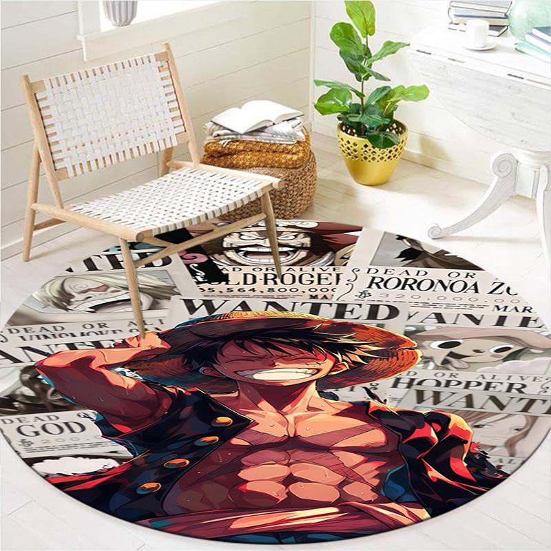 Luffy D Round Area Rug Carpet Rug For Living Room Bedroom Sofa Playroom Decor Nonslip Floor Mat