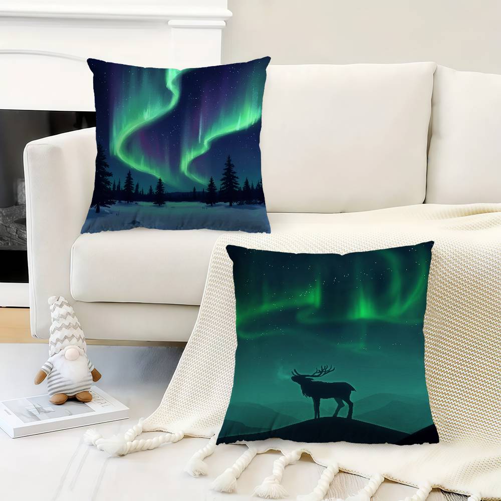 Nature Aurora Beauty Pillow Cushion Cover Pillowcase Living Room Sofa Home Decor