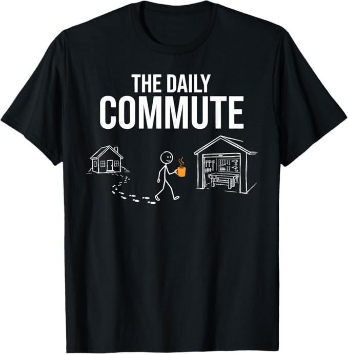 The Daily Commute Funny Woodworker Carpenter Humor T-Shirt S разноцветный