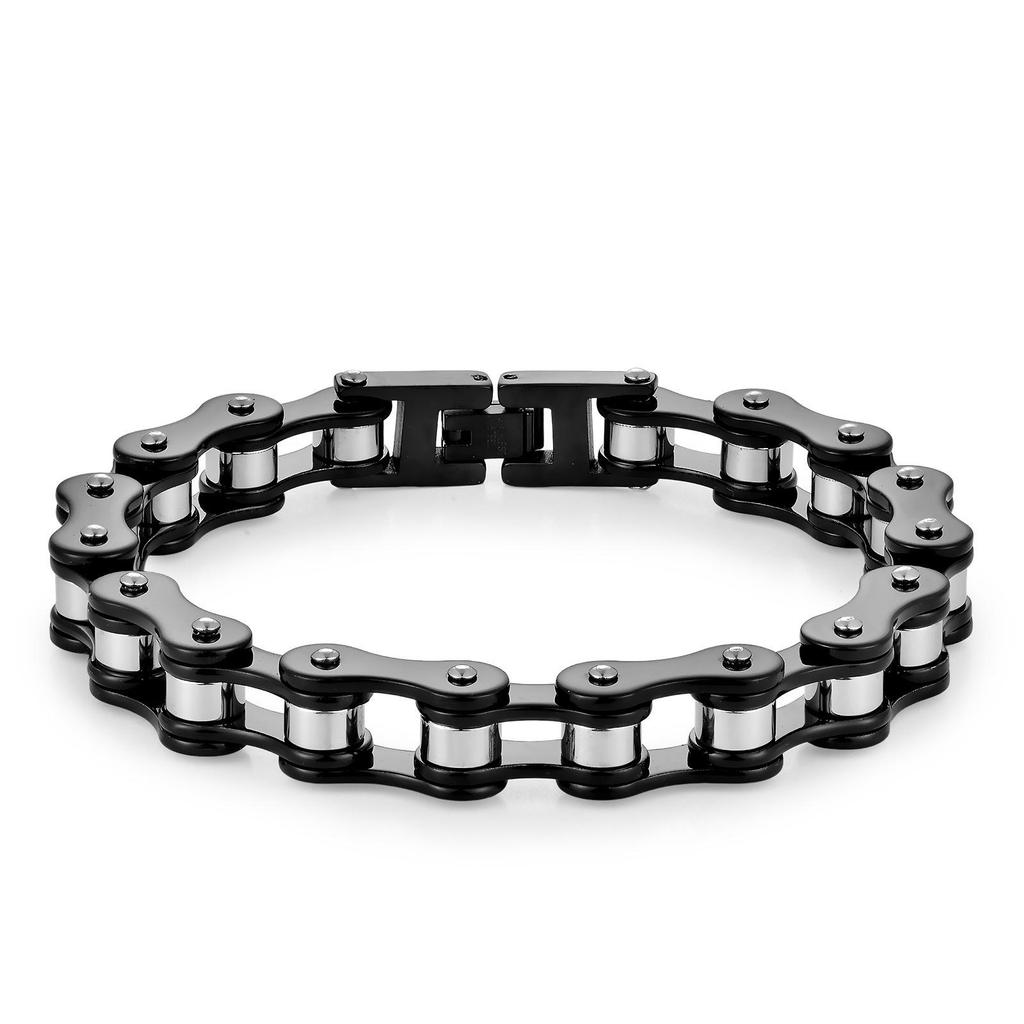 European-American Style Bicycle Chain Bracelet: Creative Rock Hip Hop Jewelry for Men & Women In Stainless Steel