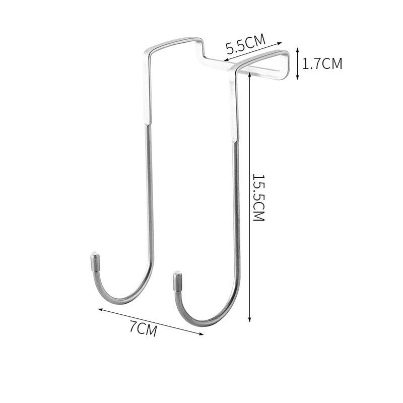 4/8PCS S-Type 304 Stainless Steel Cabinet Door Hook Multifunctional Towel Rack Hat Rack Storage Rack Kitchen Bathroom Accessorie