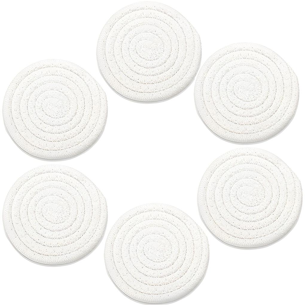 6Pcs Placemats Stain-Resistant Anti-Skid Washable Cup Cushion Round Insulation Pad Braid Coaster Kitchen Supplies Decoration