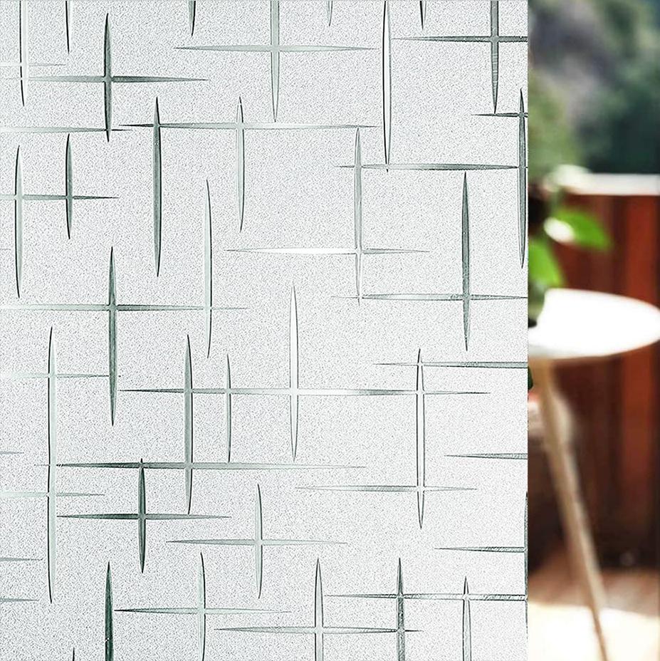 

Радужная декоративная оконная пленка, витражная пленка для защиты конфиденциальности, матовое стекло со статическим прилипанием для стеклянной двери дома, 3D-дизайн щебня 30x100 cm