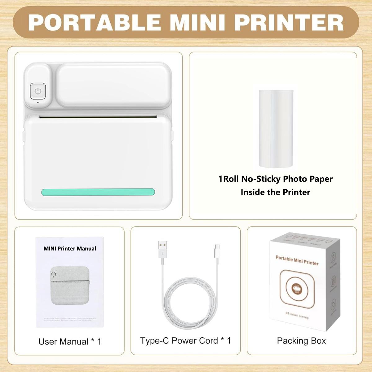 

Sticker Printer, Mini Thermal Printer Bluetooth Portable Sticker Maker Print Paper,for Notes, Pictures, Labels, DIY, Multiple Templates Blue Printer аеро