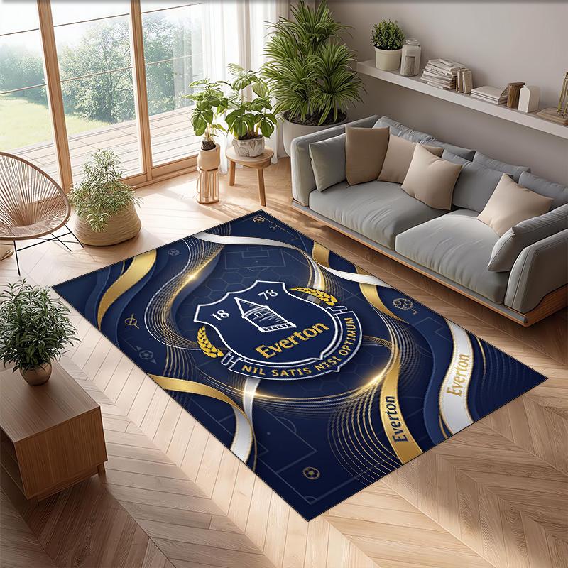 Tappeto in Velluto di Cristallo con Stampa Calcio Everton, Comodo Assorbente d'Acqua Antiscivolo Tappeto per Pavimenti Interni