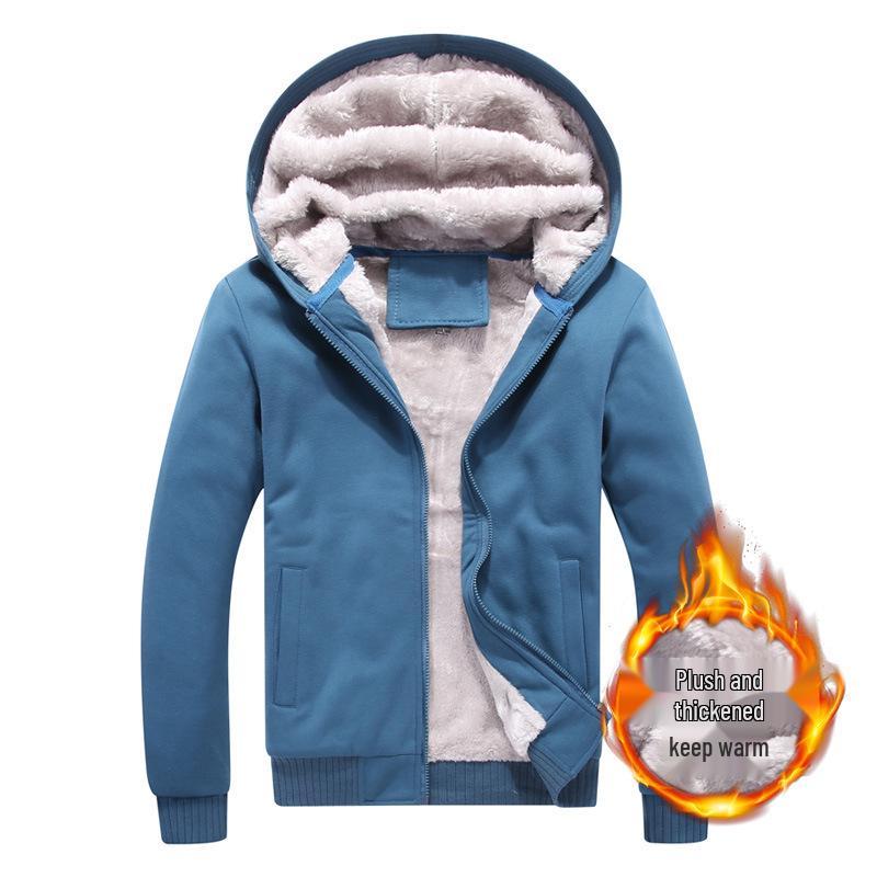 Men's Fashionable Hooded Cardigan: Thickened Winter Sports Hoodie with Fleece Lining