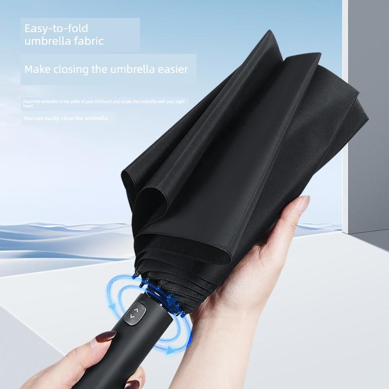 Easy-Fold 12-Rib Umbrella, Large Automatic Umbrella for Men, Dual-Use for Sun and Rain, Sunshade Umbrella, Windproof Folding Umbrella