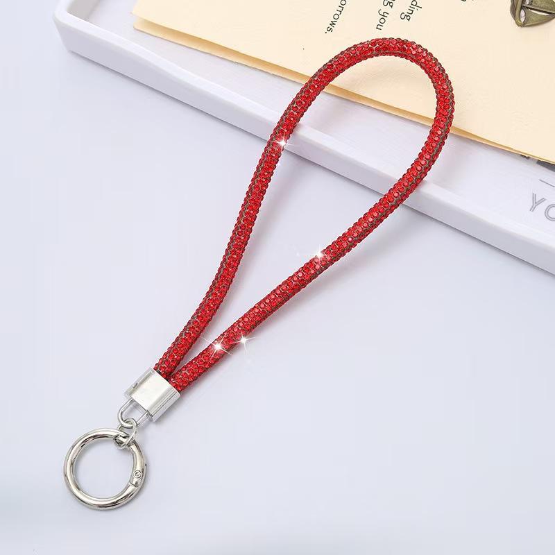 Bling Glitter Keychain Wrist Strap Anti-Lost Soft Phone Lanyard Hanging Cord for Backpack Pendant Outdoor Use