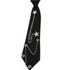 Punk Star Chain Decors Neck Tie for JK Costumes and Everyday Wear Uniform Tie Party Neckwear for Student Formal Event