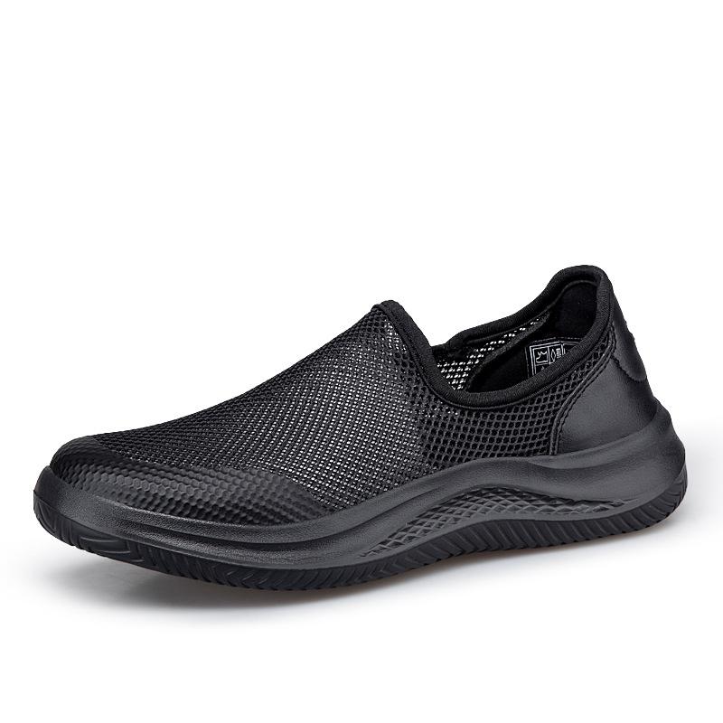 

New men s casual Sneakers shoes breathable mesh shoes comfortable and lightweight casual sports shoes 39 чёрный