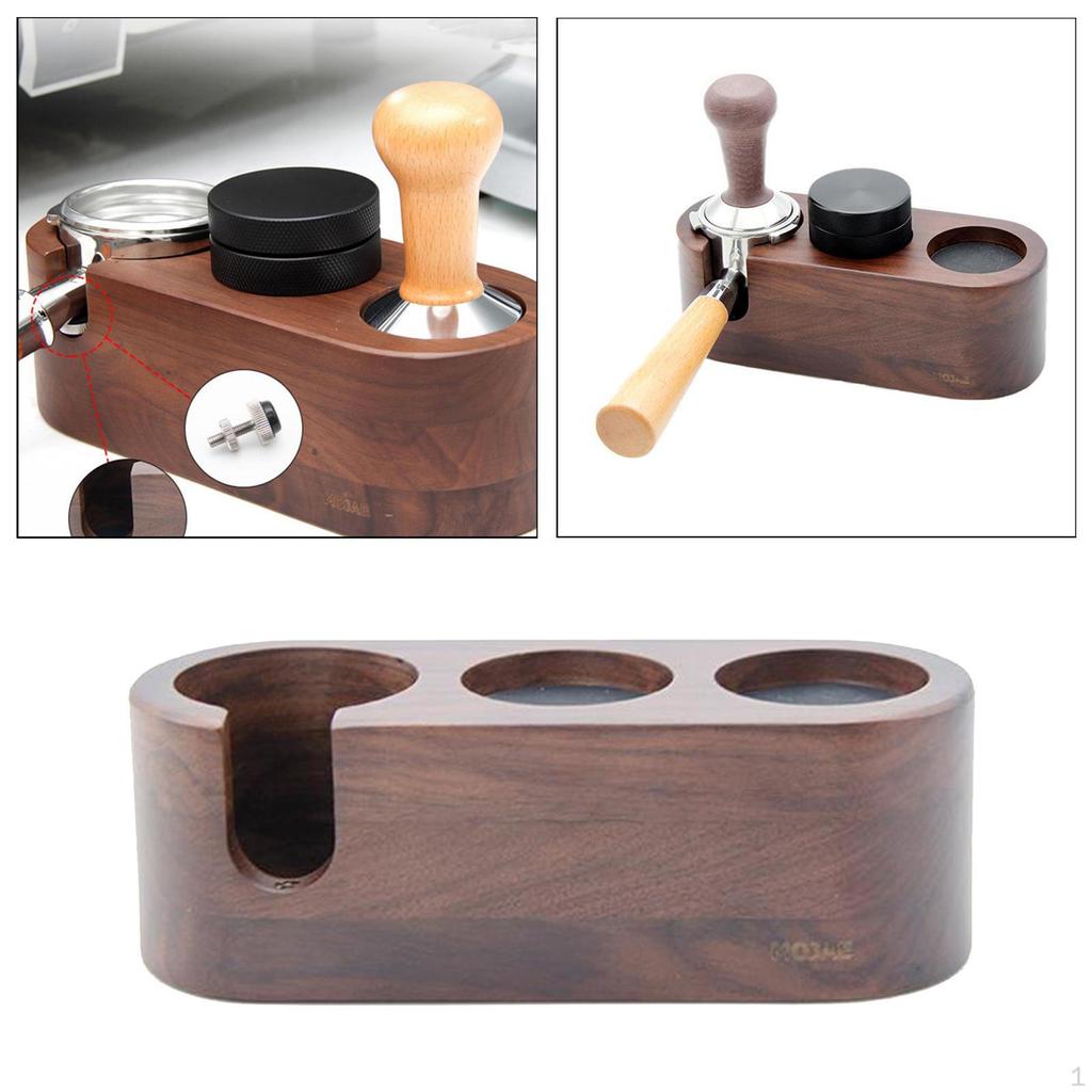 1 Piece Wood Barista Tamp Stand Espresso Tamper Mat Coffee Holder Maker