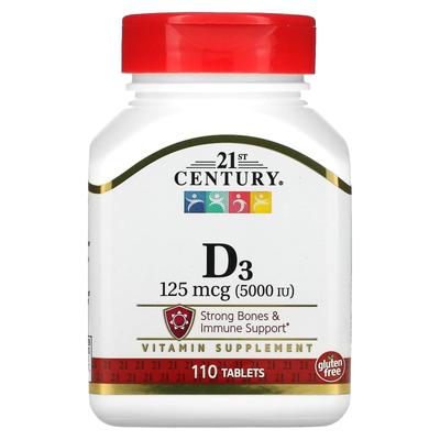 Vitamin D3, 125mcg (5,000IU), 110 Tablets
