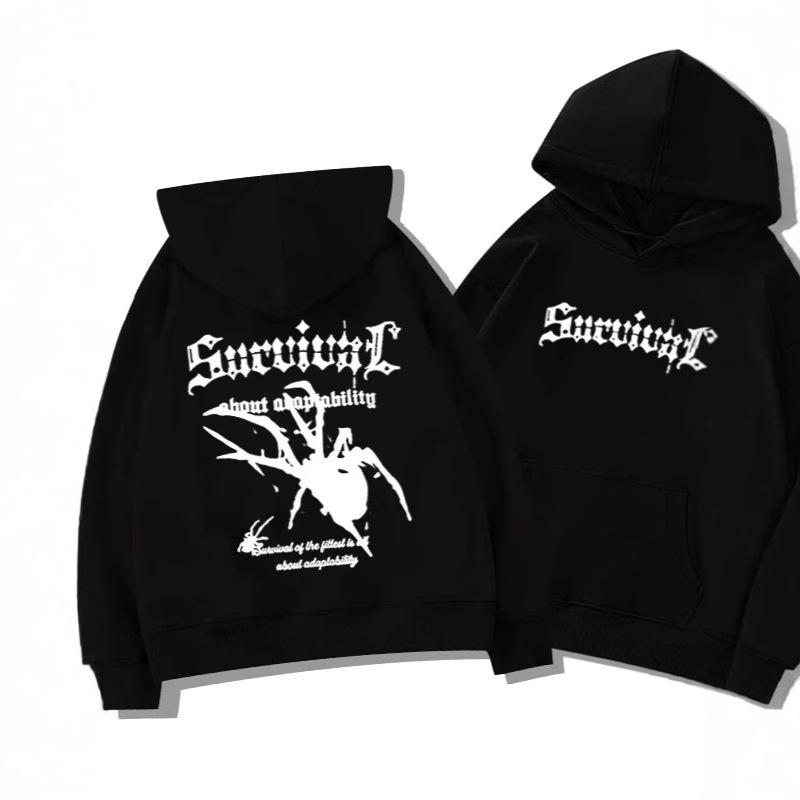 Vintage Style Hiphop Hooded Sweatshirt for Men Winter New Hip Hop Vibe Couple Coat