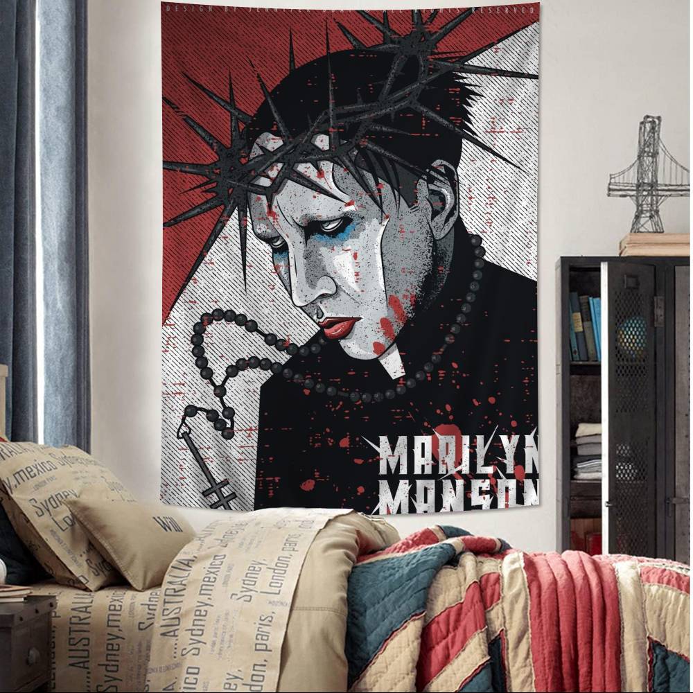 MMarilyn MManson Hanging Bohemian Tapestry for Living Room Home Dorm Decor Japanese Tapestry