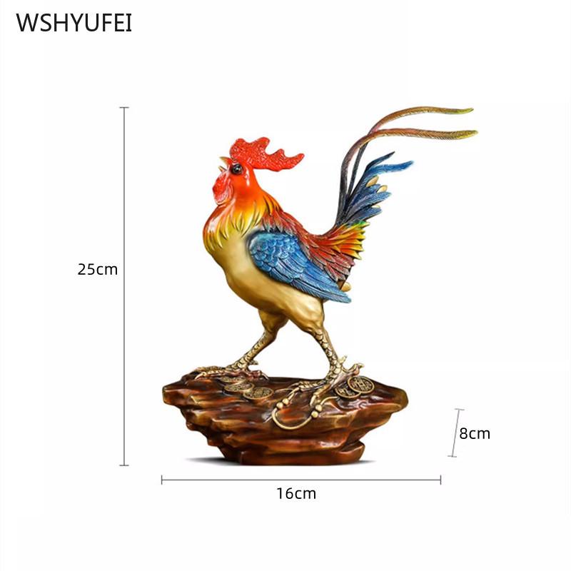 1PCS Metal Golden Rooster Decoration Home Living Room Office Rooster Lucky Crafts Metal Figurine