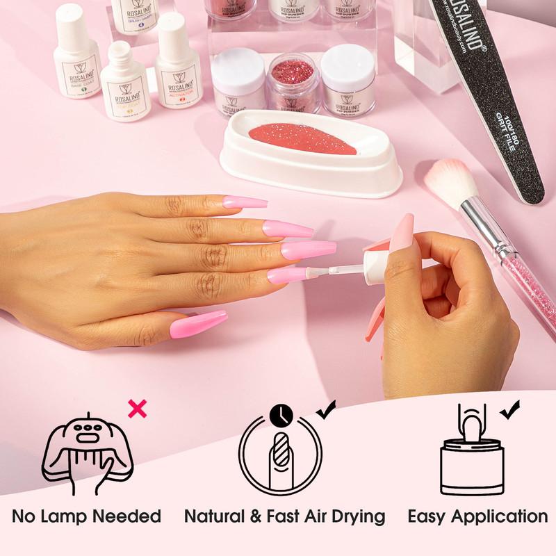ROSALIND 10g 6PCS Dipping Powder Kit Shiny Activator Art Design Decorations