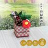 Osaka Choseido Kadomatsu New Year Made of Mizuhiki and Welcome Spring Height Free Original Wooden Card Tatami Rim Peach Checkerboard Ornament,