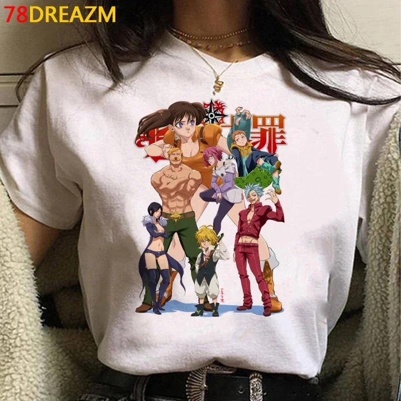 Japanischer Manga Seven Deadly Sins T-ShirtKawaii Cartoon Nanatsu NoTaizai Meliodas Muster T-Shirtsommeroberteilanime T-Shirt