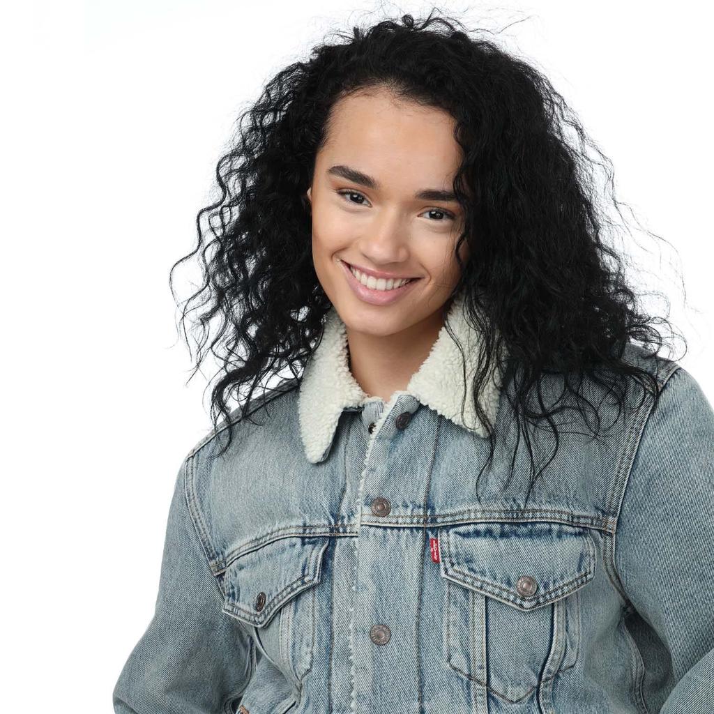 Levis Damen/Damen Ex-Freund Sherpa Truckerjacke