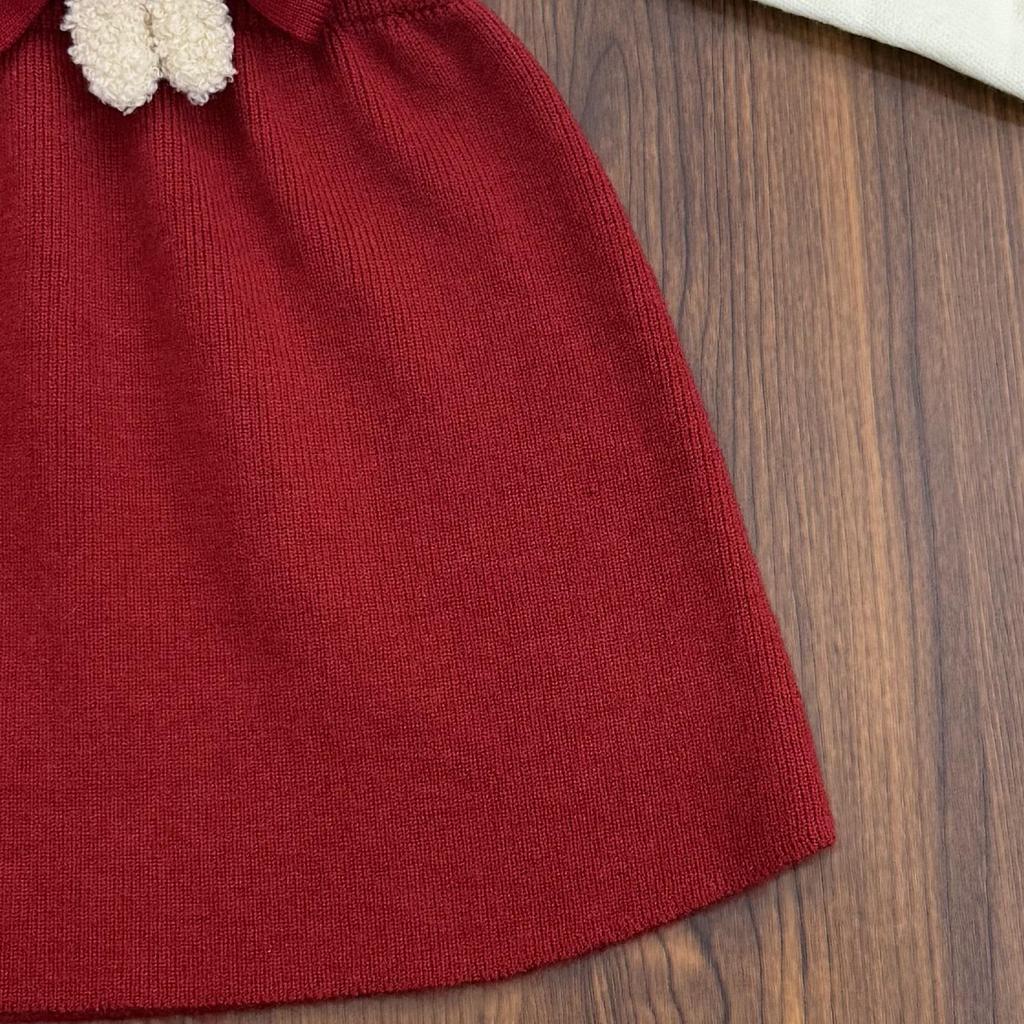 Girls' Cute Rabbit Knitted Sweater Dress - Autumn/Winter Fashion