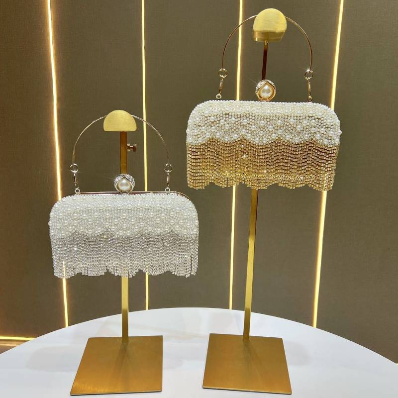 Water Diamond Clutch Bag With Chain Strap For Wedding And Evening Events