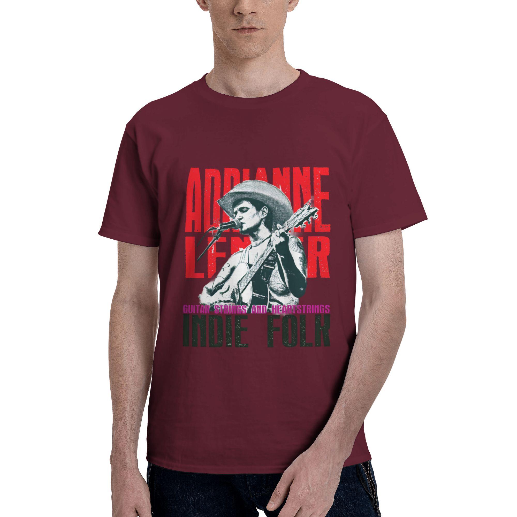 

Мужская и женская футболка с принтом Adrianne Lenker Guitar Strings and Heartstrings, футболка из 100% хлопка, футболки, одежда XXXXXL бордовый