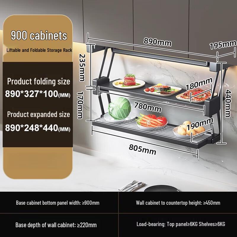 Telescopic Folding Kitchen Cabinet Storage Rack