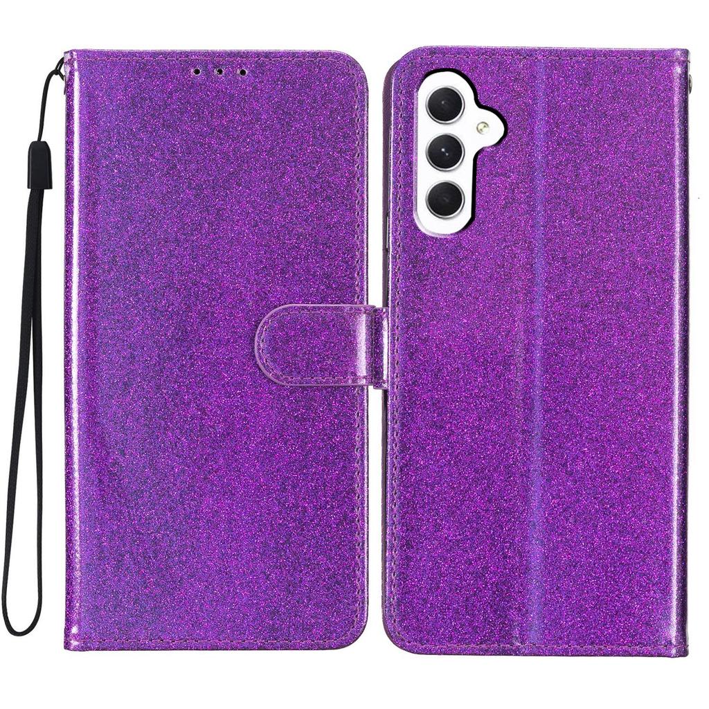 For Samsung Galaxy A16 5G/A16 4G Wallet Case Glitter Anti-Scratch Leather Phone Cover Stand
