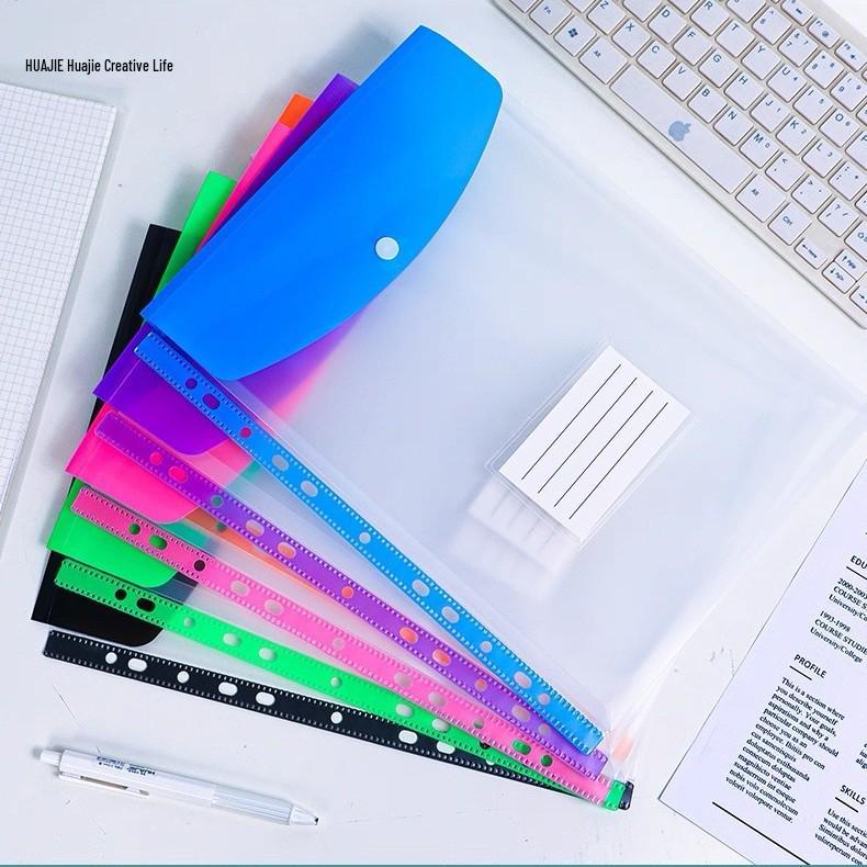 Colorful A4 11-Hole Waterproof Loose-Leaf File Bag for Student Papers