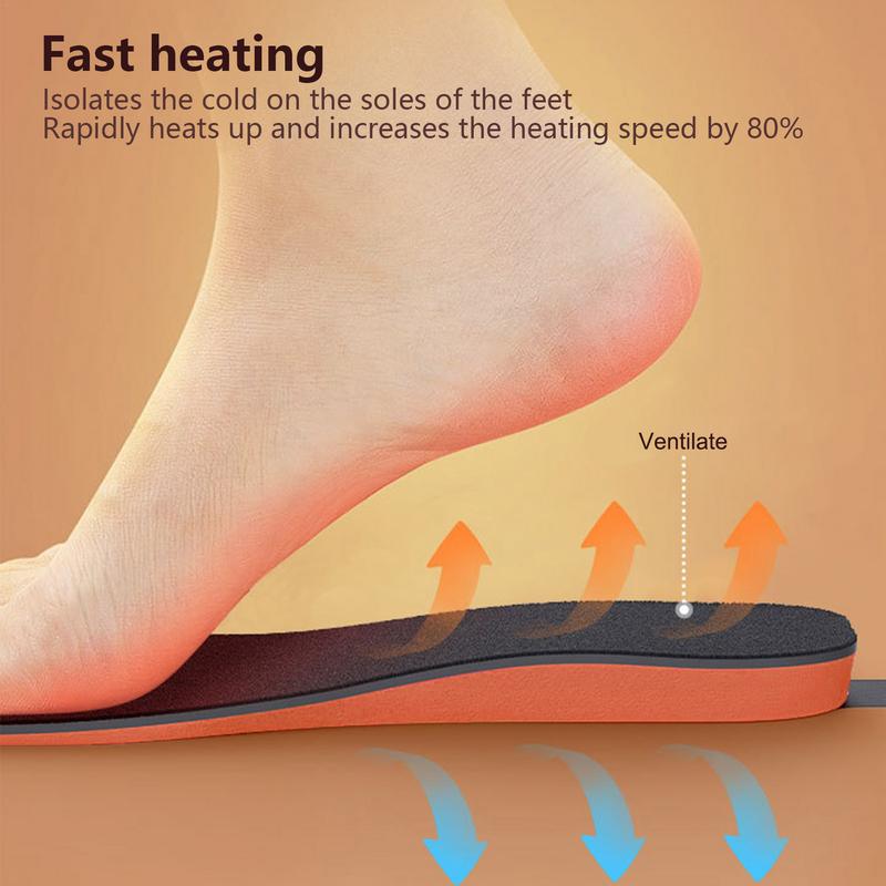 Winter USB Heated Insoles with 3000Mah Battery  Wireless Temperature Adjustment Electric Foot Thermal Pad  For Men Women