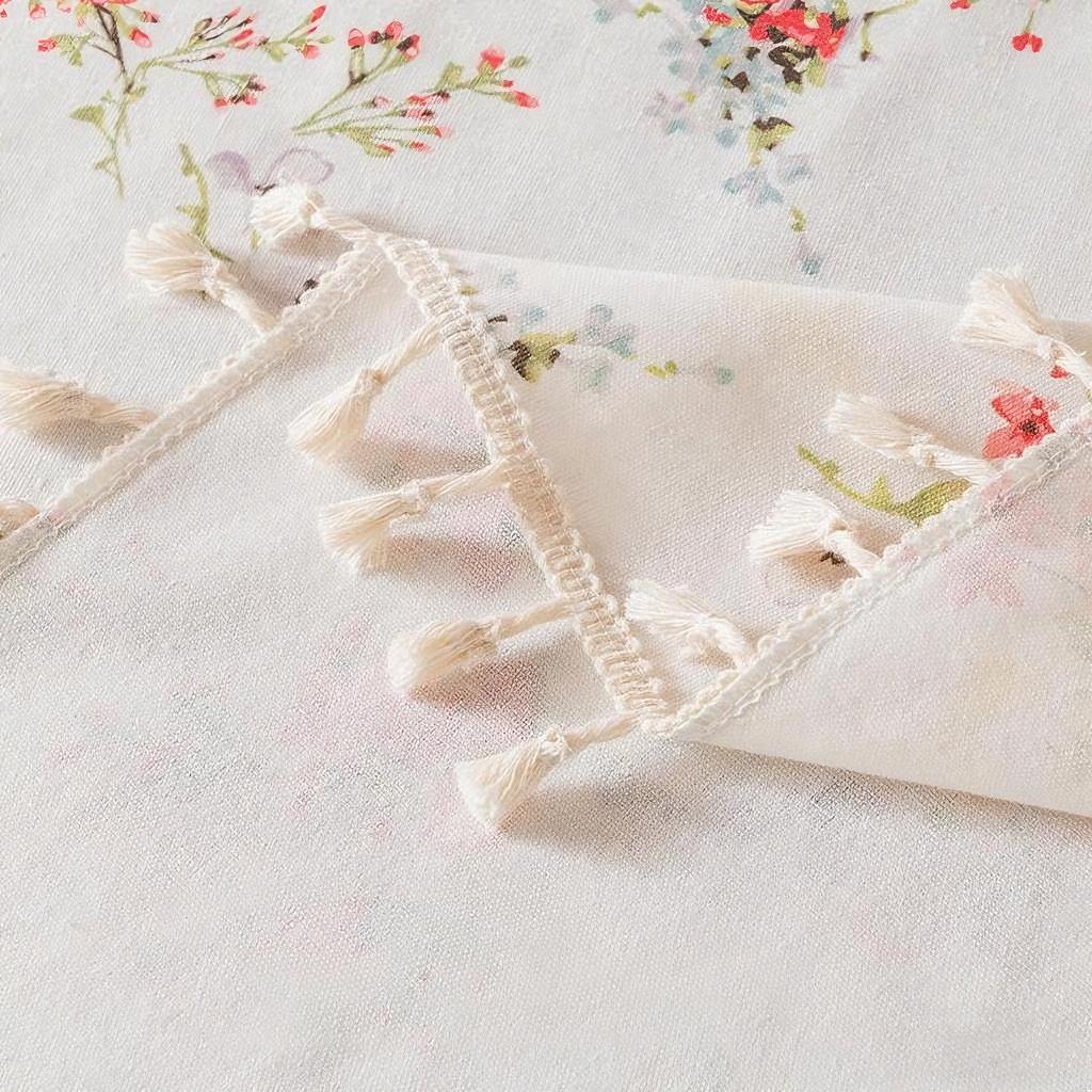 Household Waterproof Tablecloth Floral Tassel Tablecloth Rectangular Tablecover Tea Table Decor For Kitchen Dining Room