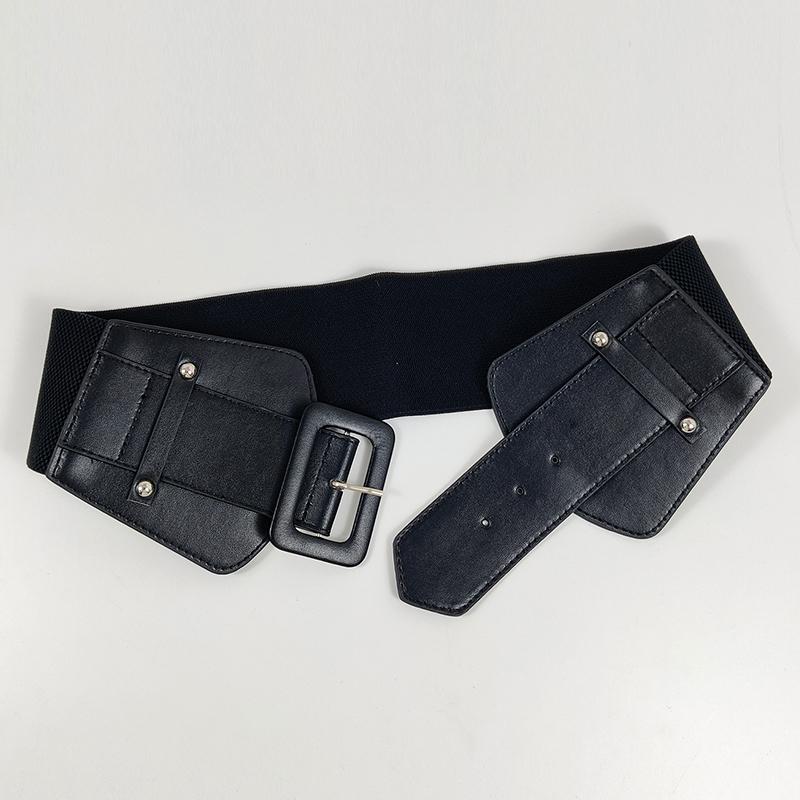 Wide Stretch Cummerbunds Female Waist Elastic Black Corset Belt Dress Designer Belts for Women Red Brown Waistband Big