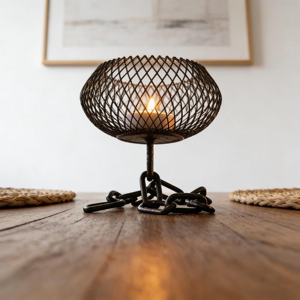 Metal Iron Lantern Candle Holder Vintage Candles Stand Candle Containers Candlestick  Dining Room